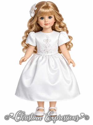 First Communion Doll Dress Matches Dress SP735