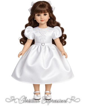 First Communion Doll Dress Matches Dress SP736