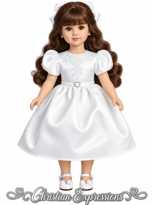 First Communion Doll Dress Matches Dress SP736