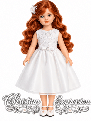 First Communion Doll Dress Matches Dress SP742
