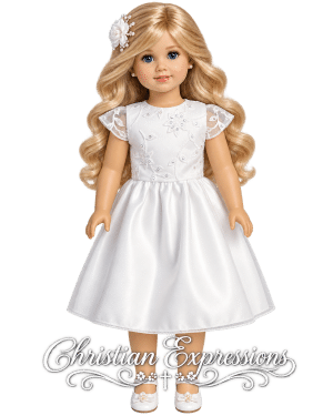First Communion Doll Dress Matches Dress SP743