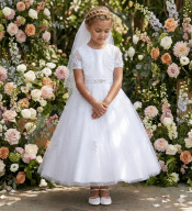 First Communion Dress with Lace Applique Bolero Jacket