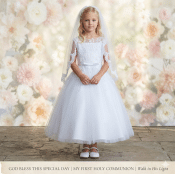 First Communion Dress Cascading Lace Bodice and Skirt