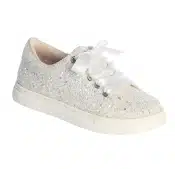 First Communion Glitter Sneakers with Satin Laces