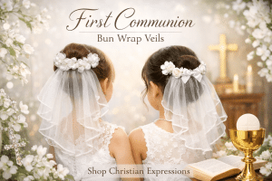 First Communion Bun Wrap Veils