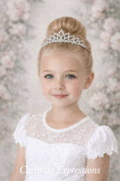 Small Silver First Communion Tiara with Combs