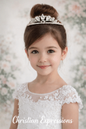 Rhinestone Teardrop First Communion Crown Tiara
