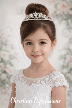 Rhinestone Teardrop First Communion Crown Tiara