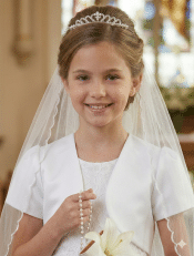 Satin First Communion Bolero Jacket Short Sleeves