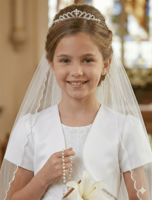 Satin First Communion Bolero Jacket Short Sleeves