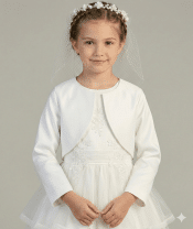 Satin First Communion Bolero with Long Sleeves