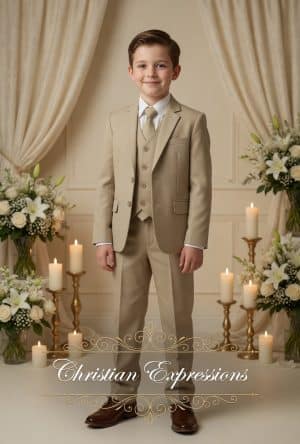 Boys Khaki First Communion Suit