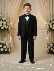 Boys Black First Communion Tuxedo Suit