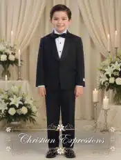 Boys Black First Communion Tuxedo Suit