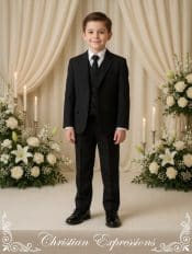 Boys  Black First Communion Suit