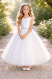 Elegant Venetian Lace First Communion Dress