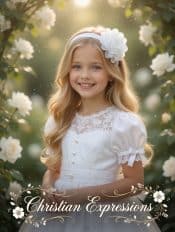 Soft Stretch First Communion Headband with Large Chiffon Flower