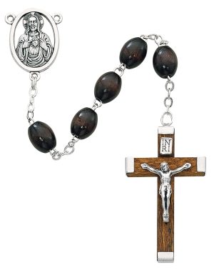 Brown Wood Rosary Boxed