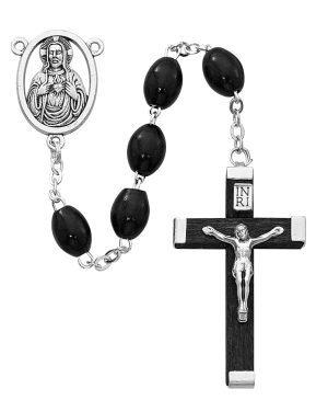 Black Wood Rosary Boxed