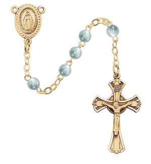 BLUE PEARL ROSARY DELUXE BOXED