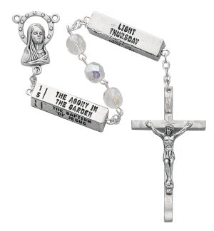 Aurora Glass Mystery Rosary Boxed