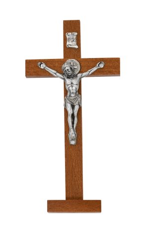 5.5" ST. BENEDICT BROWN STANDING CRUCIFIX BAGGED