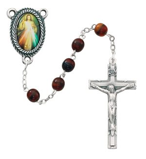 6MM RED DIVINE MERCY ROSARY