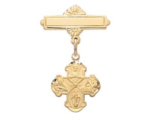 Gold on Sterling 4way Baby Pin Boxed
