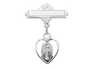Sterling Miraculous Baby Pin Boxed