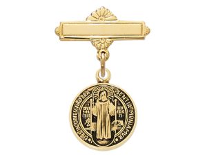 GOLD/SS ST. BENEDICT BABY PIN DELUXE BOX