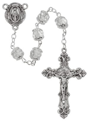 Aurora Glass Capped Rosary Boxed
