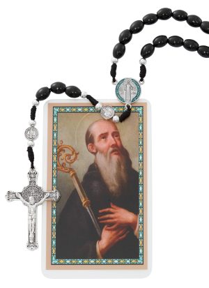 Black Wood St Benedict Rosary Boxed