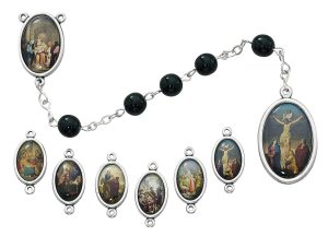 Black 7 Sorrows Rosary Boxed