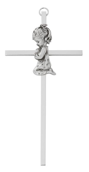 6" Boy praying childrens cross boxed