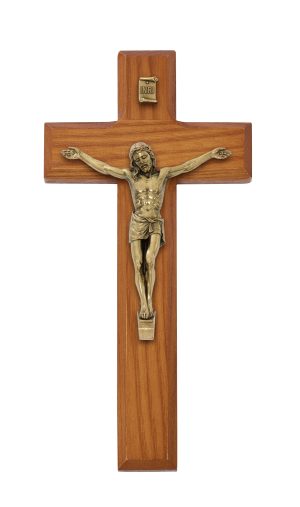 7 in. Walnut Stain Crucifix Boxed