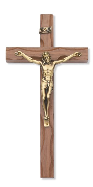 10 in. Walnut Stain Crucifix Boxed