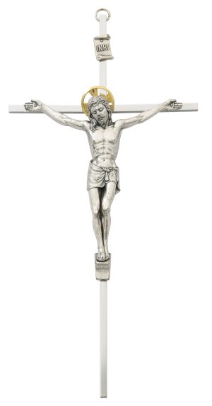 10 in. Silver Crucifix Boxed