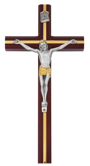 10 in. Cherry Crucifix Boxed