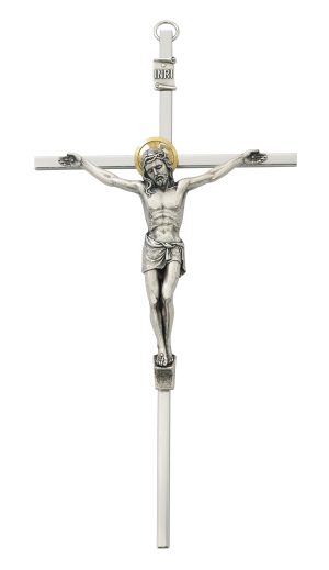 8 in. Silver Crucifix Boxed