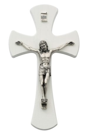 7 in. White Crucifix Boxed