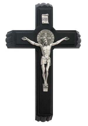 13in St Benedict Black Sick Call Boxed