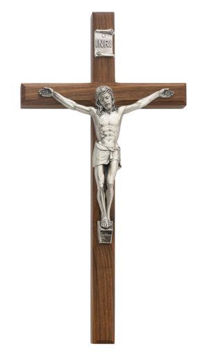 12 in. Walnut Crucifix Boxed