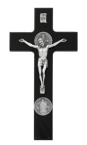 9" Black Wood Crucifix boxed