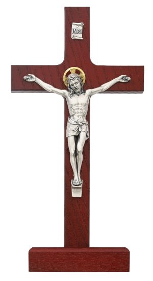 8 in. Cherry Crucifix Boxed