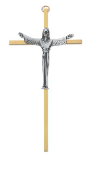 7 in. Brass Crucifix Boxed