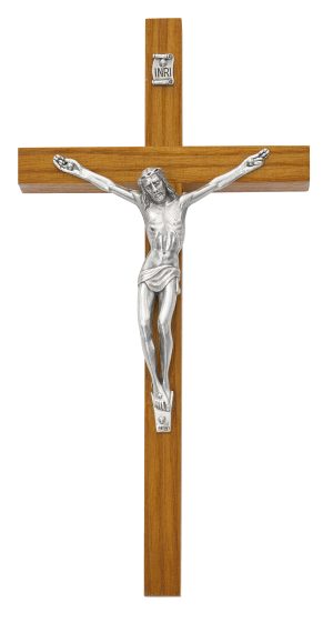 8" Walnut crucifix bagged