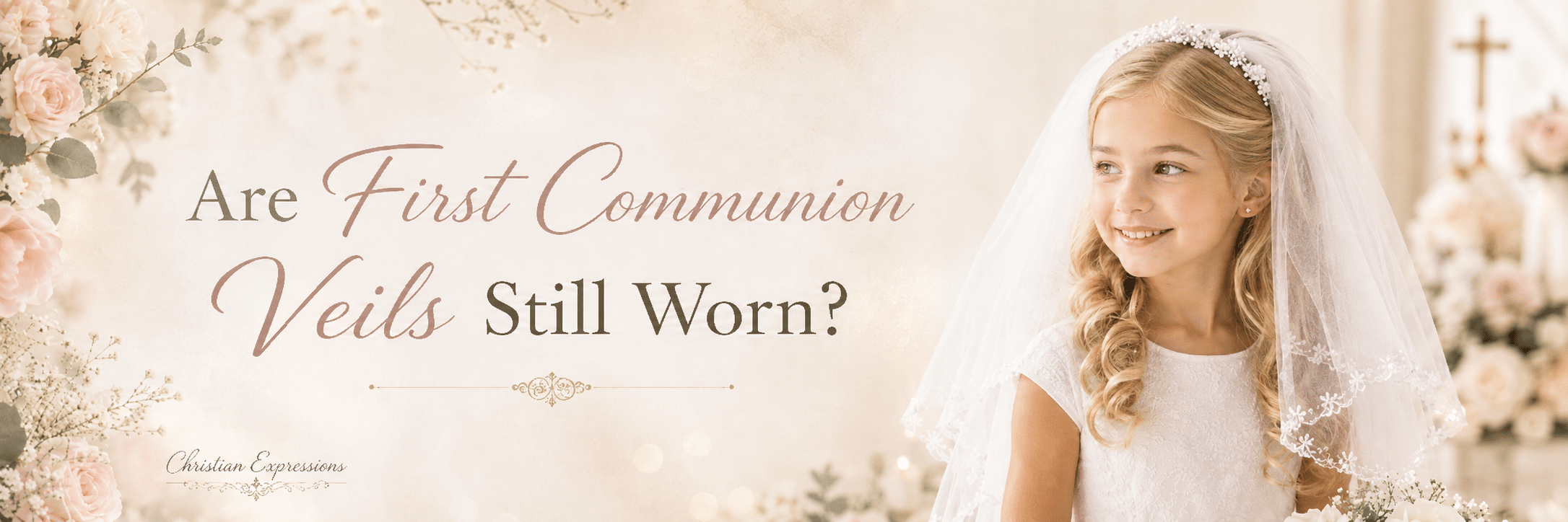 Are First Communion Veils Still Worn - girl wearing white First Communion veil