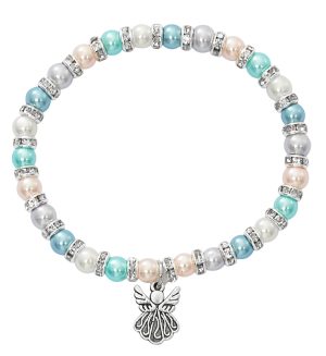 MULTI PEARL BABY STETCH BRACELET CARD AND HANG BAG