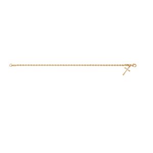 Gold Tone Pewter Rope Cross Bracelet Deluxe Box