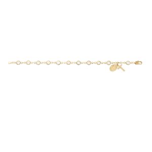 Gold Tone Pewter Crystal Stone Bracelet Guadalupe Deluxe box